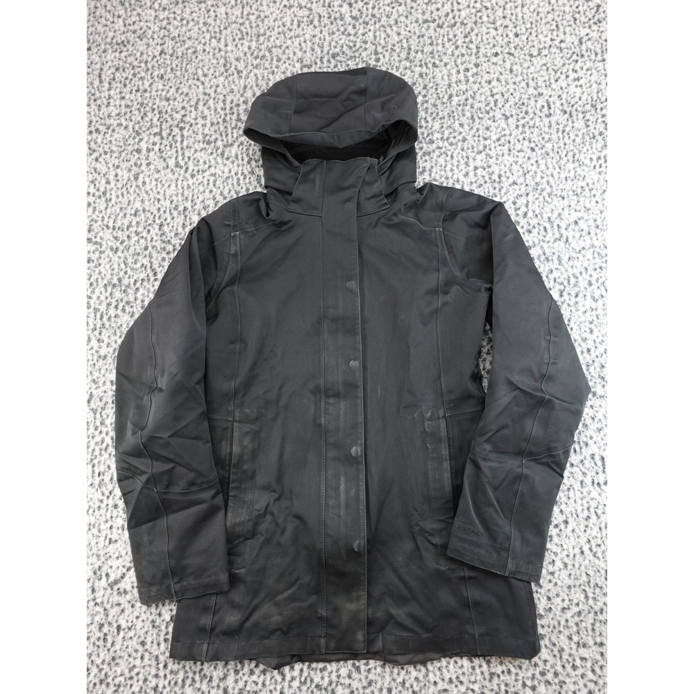 Patagonia Jacket Womens XS Black Hooded Mid-Length Storm Flap